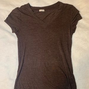 Simple brown V neck